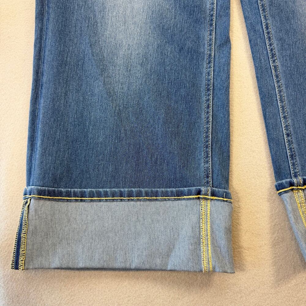 Halara NEW Flex High Waisted Rolled Hem Wide Leg Washed Casual Comfort Jeans - Picture 8 of 9